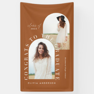 Modern geometric multi photo arch graduation banne banner