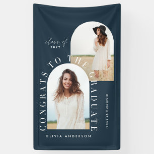 Modern geometric multi photo arch graduation banne banner