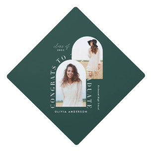 Modern geometric multi photo arch graduation gradu graduation cap topper