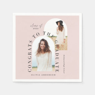 Modern geometric multi photo arch graduation napki napkins