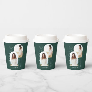 Modern geometric multi photo arch graduation paper cups