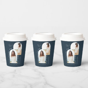 Modern geometric multi photo arch graduation paper paper cups