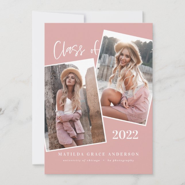 Modern geometric multi photo graduation party (Front)