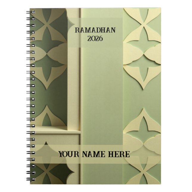 Modern Geometric Muslim Notebook (Front)