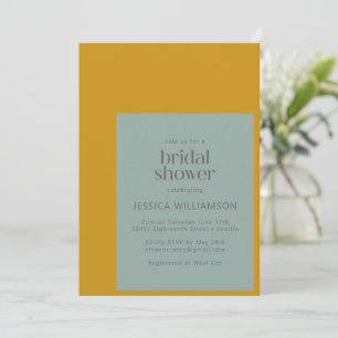 Modern Geometric Mustard and Sage Bridal Shower Invitation