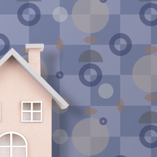 Modern Geometric Muted Colored Circles Squares 
