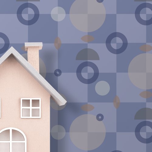 Modern Geometric Muted Colored Circles Squares 