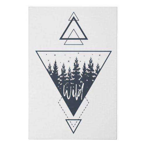 Modern Geometric Nature Forest Boho Triangles Faux Canvas Print