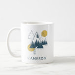 Modern Geometric Nature Landscape Personalized Coffee Mug<br><div class="desc">Surreal Geometric Forest Nature Art Personalized Mug</div>