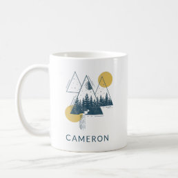 Modern Geometric Nature Landscape Personalized Coffee Mug