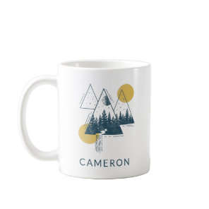 Modern Geometric Nature Landscape Personalized Coffee Mug