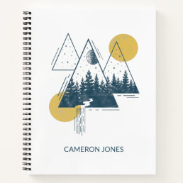 Modern Geometric Nature Landscape Personalized Notebook