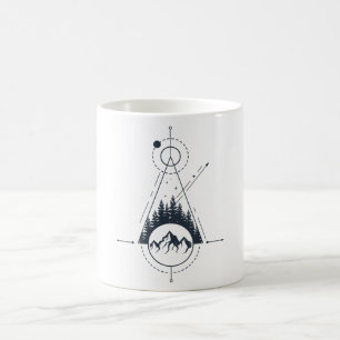 Modern Geometric Nature Mountains Adventure Shapes Coffee Mug