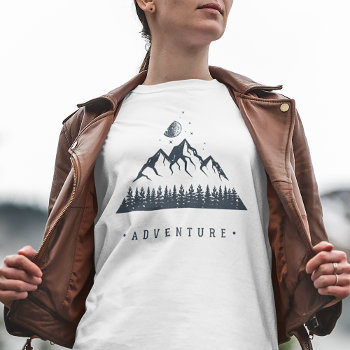 Modern Geometric Nature Mountains Adventure T-shirt by sweetbirdiestudio at Zazzle