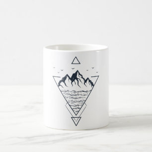 Modern Geometric Nature Mountains Hipster Coffee Mug