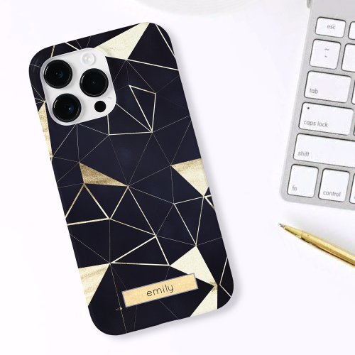 Modern Geometric Navy  Gold iPhone  iPad case