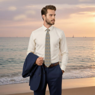 Modern geometric neck tie