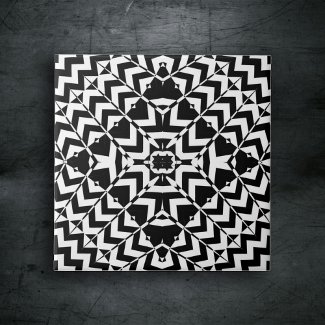 Modern Geometric Op Art Black and White Pattern