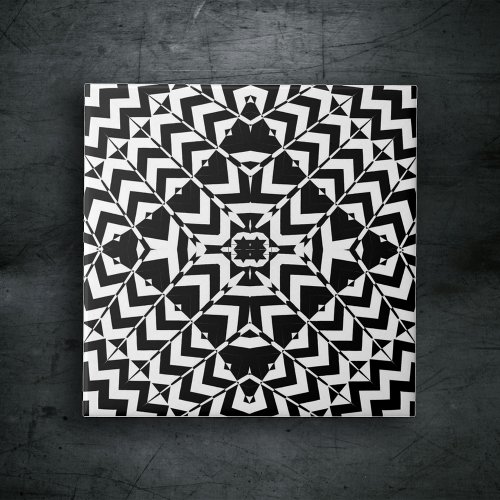Modern Geometric Op Art Black and White Pattern Ceramic Tile