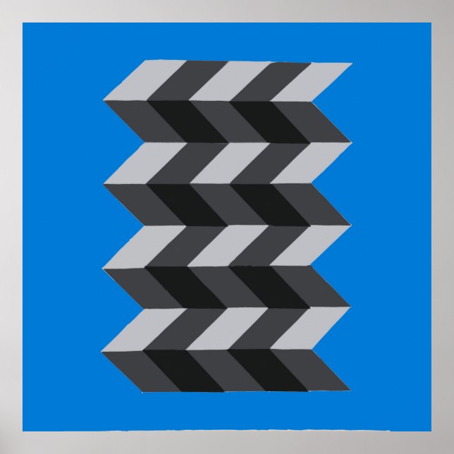 'Modern Geometric Op-Art' Poster (Front)
