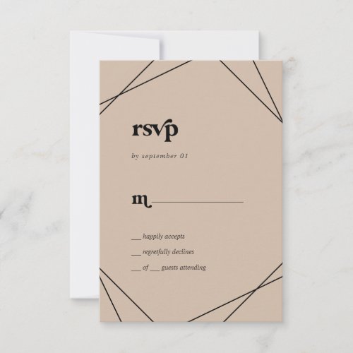 Modern Geometric  Orange Simple RSVP Card