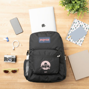 Modern Geometric Palm Tree Mountain Monogram JanSport Backpack