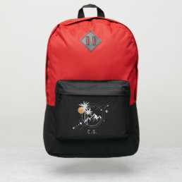 Modern Geometric Palm Tree Mountain Monogram Port Authority&#174; Backpack