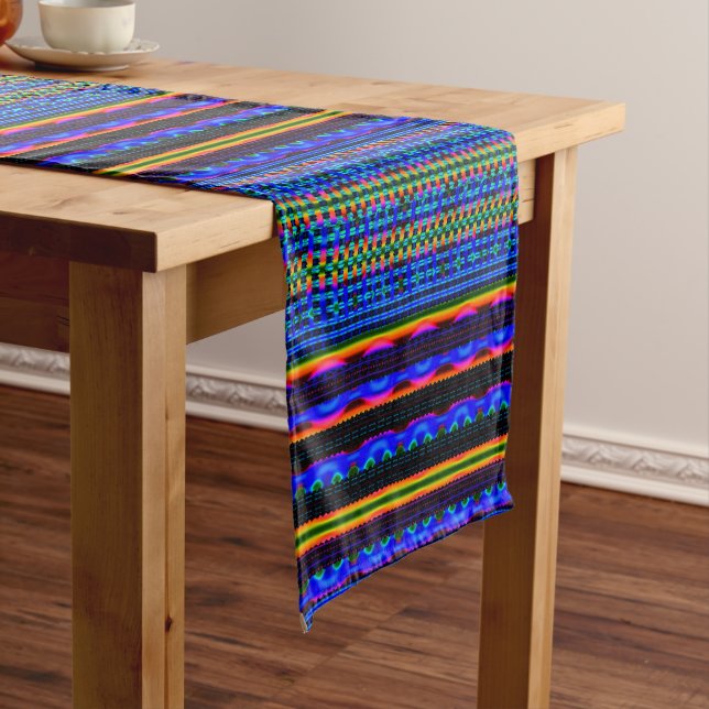 Modern Geometric Pastel Vintage  Short Table Runner (In Situ)