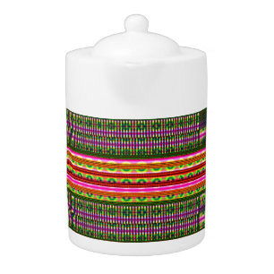 Modern Geometric Pastel Vintage Teapot