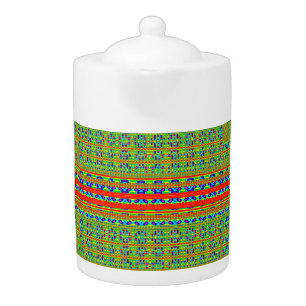 Modern Geometric Pastel Vintage Teapot