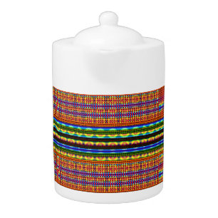 Modern Geometric Pastel Vintage Teapot