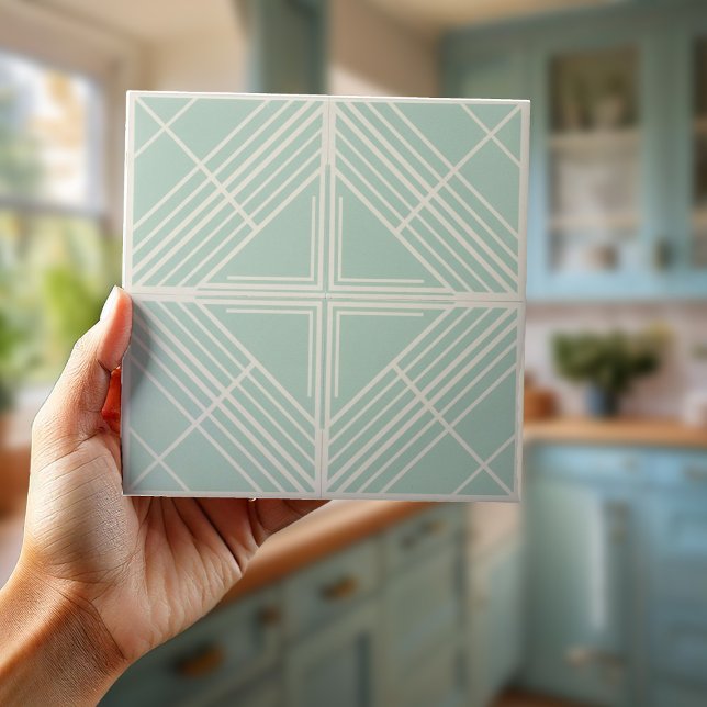 Modern Geometric Pat#7 Sea Green ID1192 Ceramic Tile (Creator Uploaded)