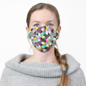 Modern Geometric Patchwork Abstract Triangles Adult Cloth Face Mask (Worn)
