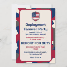 Modern Geometric Patriotic Military Deployment