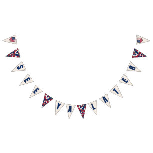 Modern Geometric Patriotic Military Going Away Bunting Flags