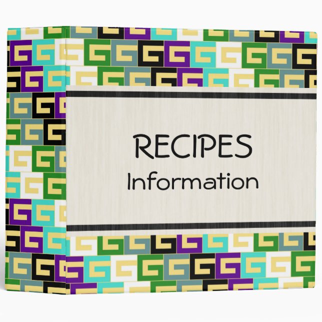Modern Geometric Pattern 3 Ring Binder (Front/Spine)