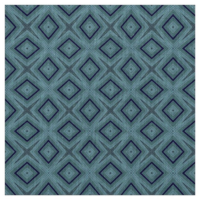 Modern geometric pattern blue and grey fabric (Swatch)