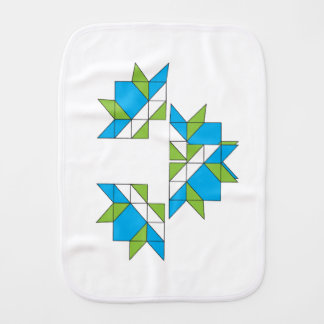 Modern Geometric Pattern Blue Green Mosaic Baby Bu Burp Cloth