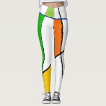 Modern Geometric Pattern Bright Colors Leggings<br><div class="desc">Bright colors of mint green orange yellow blocks on white with black and blue lines geometric patterned women's fashion sports gym yoga leggings pants. Feminine & chic design for her. Colorful Yoga Leggings - Yoga Pants - Yoga Clothes - Yoga Clothing - Women's Leggings - Leggings For Girls - Geometric...</div>