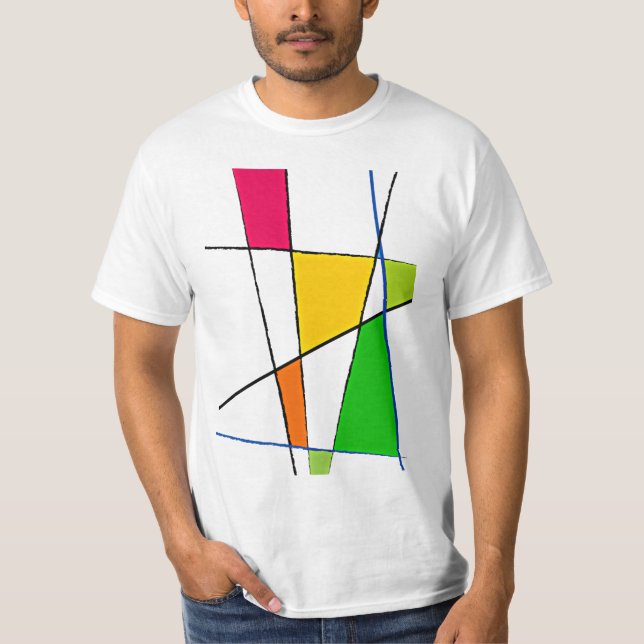 Modern Geometric Pattern Bright Colors T-Shirt (Front)