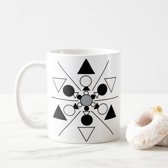 Modern Geometric Pattern Coffee Mug (With Donut)