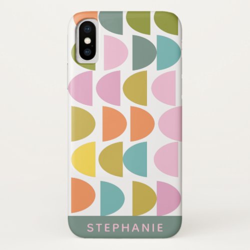 Modern Geometric Pattern Cute Spring Personalized iPhone XS Case