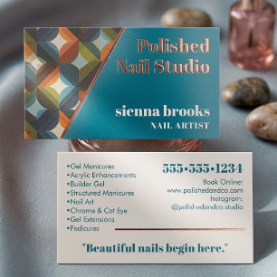 Modern Geometric Pattern Foil Business Cards