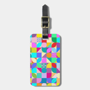 Modern Geometric Pattern Fun Graphic Luggage Tag
