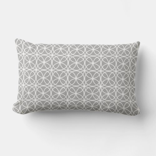 Modern Geometric Pattern Gray Lumbar Pillow