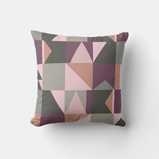 Modern Geometric Pattern in Autumn Colors Throw Pillow (Front)