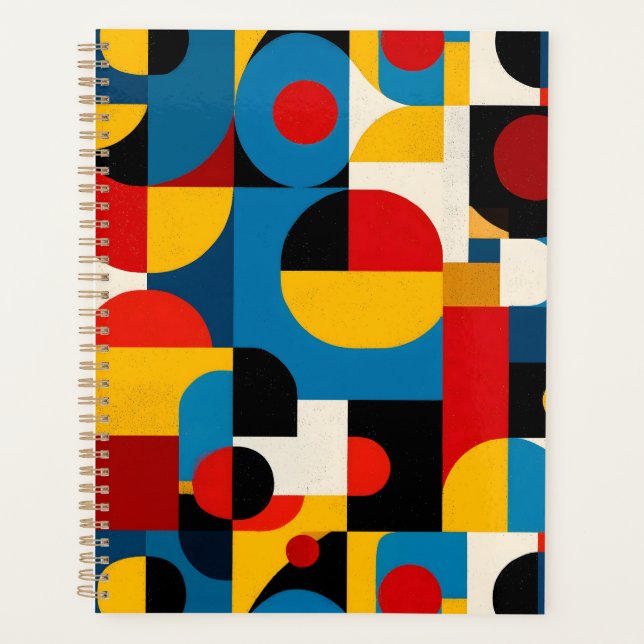 Modern Geometric Pattern in Bauhaus Style Planner (Front)