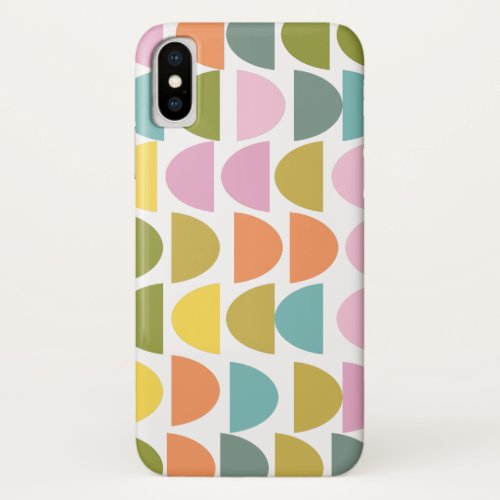 Modern Geometric Pattern in Cute Spring Colors iPhone XS Case