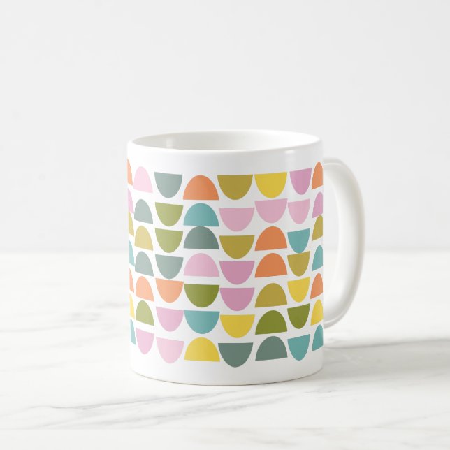Modern Geometric Pattern in Cute Spring Colors Coffee Mug (Front Right)