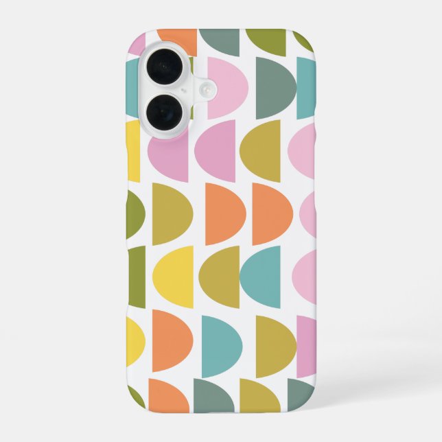 Modern Geometric Pattern in Cute Spring Colors Iphone Case (Back)